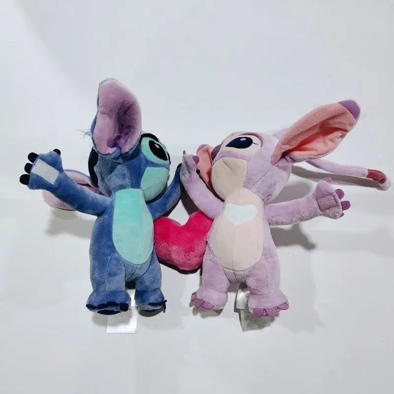 Stitch and Angel Holding Loving Couple Plush Toys Stuffed Soft Doll For Girl Gift