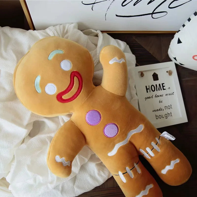 Cute Gingerbread Man Plush Toy Baby Appease Doll Biscuits Man Pillow Cushion Reindeer Home Decor Toy for Children Christmas Gift