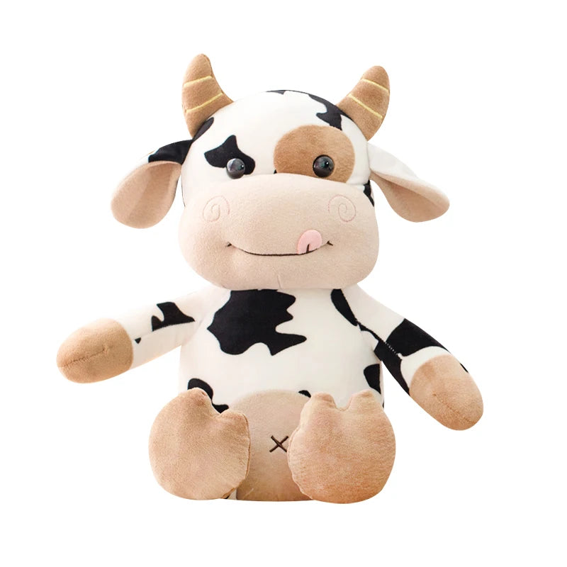 Kawaii Cow Plush Toy Cute Cattle Plushie Soft Stuffed Animals Doll Kids Toys Birthday Gift for Children