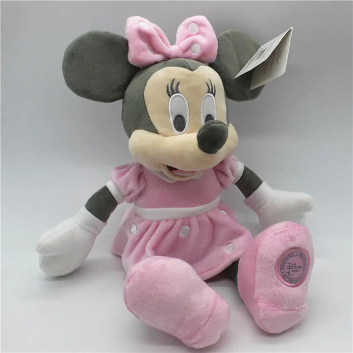 Disney Plush Toys 35cm Classic Retro Pink Minnie Mouse Animal Stuffed Soft Doll Girl Birthday Gift
