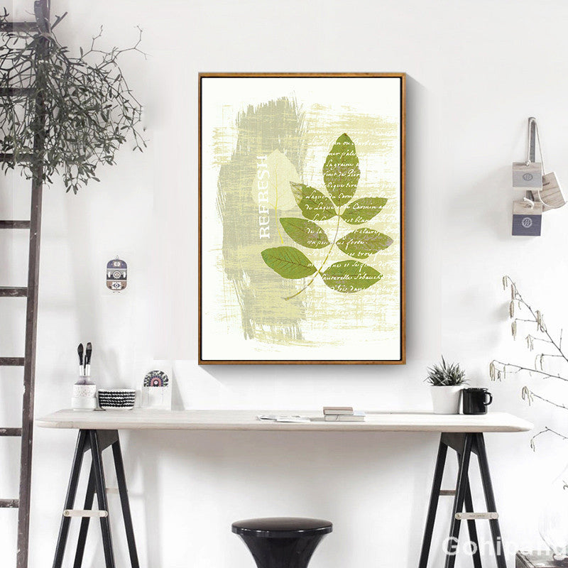 Leaves Plant Painting Nordic Canvas Poster Print