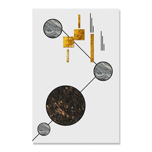 Nordic Modern Geometry Poster Gold Foil Canvas