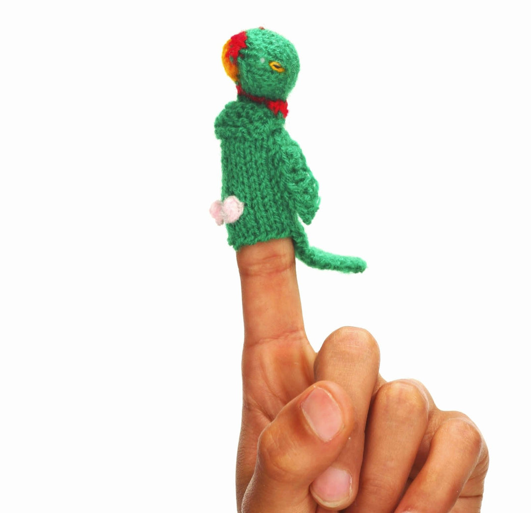 Green Parrot Finger Puppet
