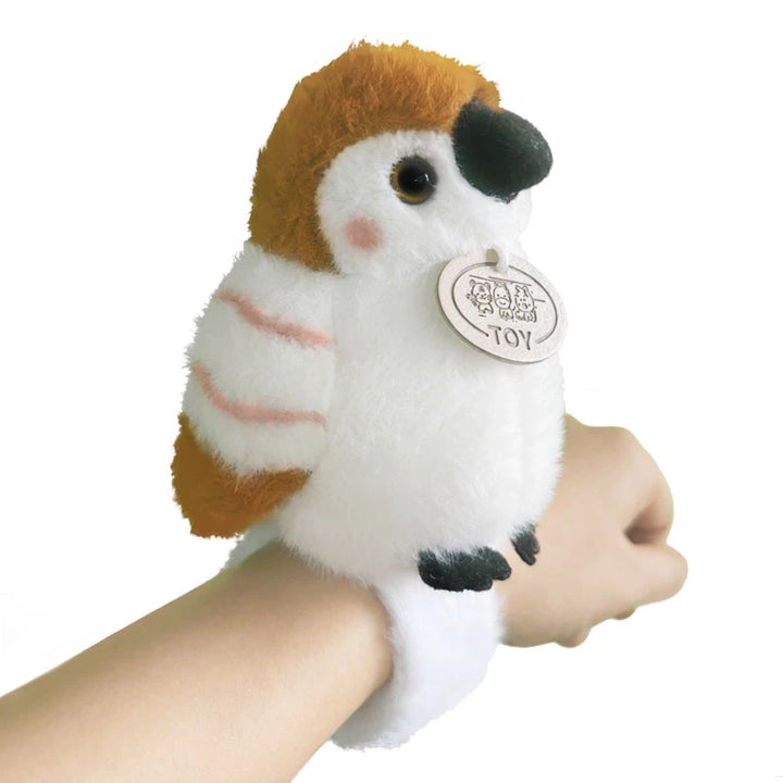 Toucan Key Ring Holder Stuffed Bird Parrot Bracelet Slap Band Plush Toys Pelican Sitting Soft Dolls Functional Gifts Bag Pendant
