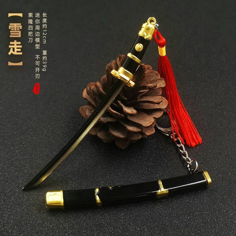 Mini Sword With Sheath China Ancient Sword Zinc Alloy Tang Hengdao Han Sword Weapon Model Keychain Pendant Cosplay Accessories