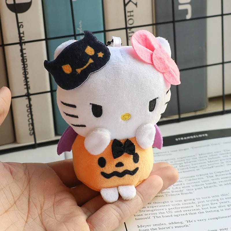 Halloween Sanrio Dress Ghost  Kuromi plush toy keychain Pom Pom Purin Stuffed Toy cartoon Hello Kitty My Melody Bag Accessories