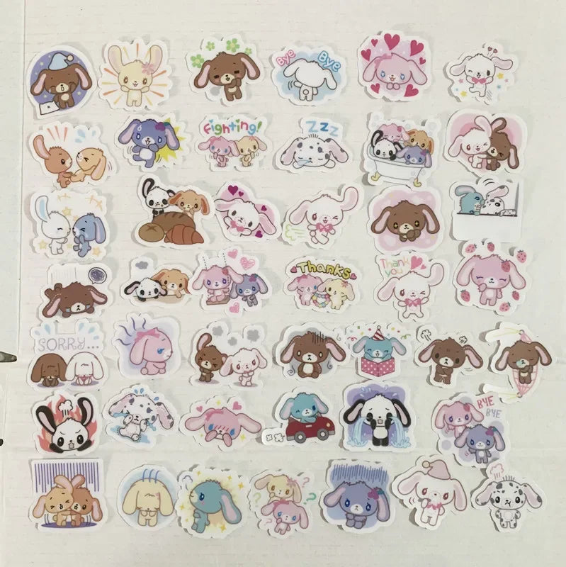 Transparent Sugarbunnies Stickers 40 Pieces Set Cartoon Anime Rabbit Kawaii Cute Sticker Mobile Phone Book Decor