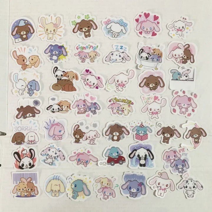 Transparent Sugarbunnies Stickers 40 Pieces Set Cartoon Anime Rabbit Kawaii Cute Sticker Mobile Phone Book Decor