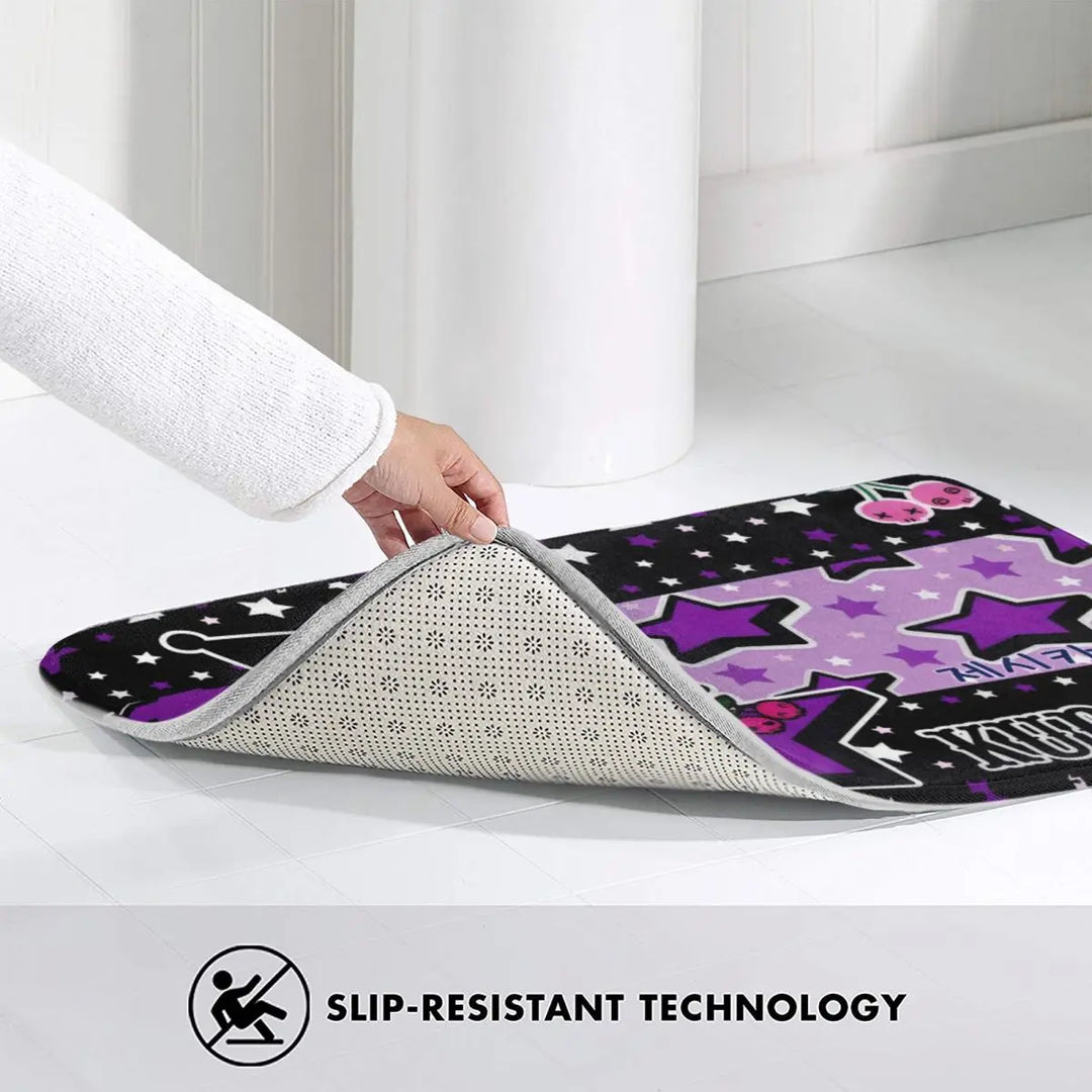 Funny Cute Kuromi Cartoon Bathroom Rugs Mat Super Soft Bath Rugs Mats Carpet Non-Slip for Shower Tub