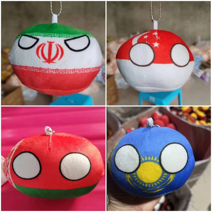 10cm Country Ball Singapore Plush Toy Polandball Pendant 70 styles Country Balls Countryball Stuffed Doll Toy Xmas Gift for Kids