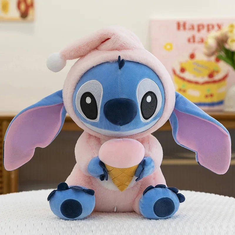 Cartoon 28/80CM Disney Lilo and Stitch Plush Doll Toy Anime Stuffed Kawaii Scrump Stich Soft Plushie Kids Xmas Gifts Birthday