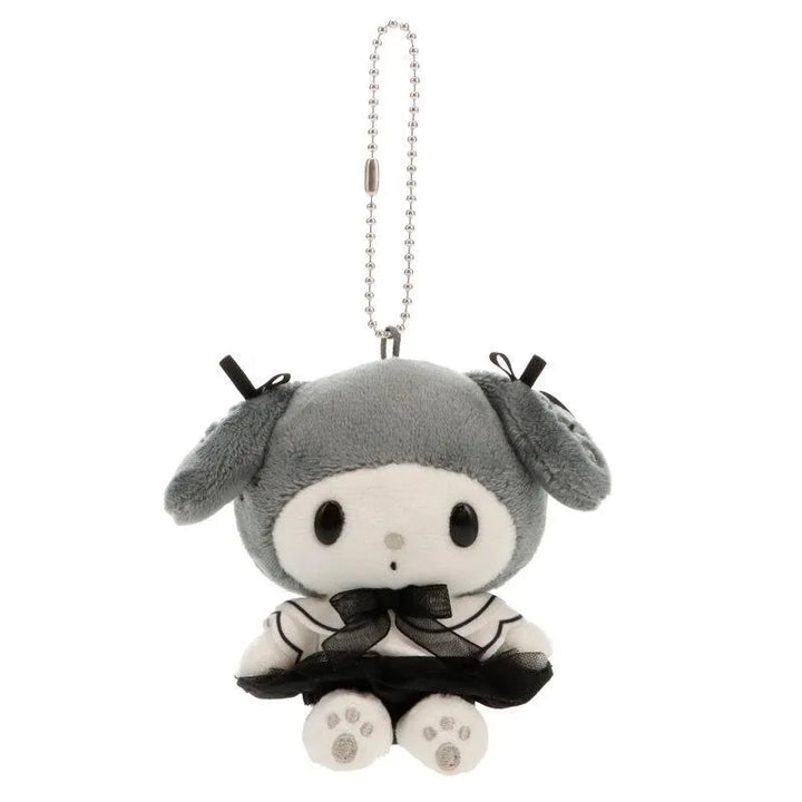 Kawaii Sanrio My Melody Hello Kitty Cartoon Plush Toys Black and White Keychain Backpack Pendant Decoration Girl Birthday Gift