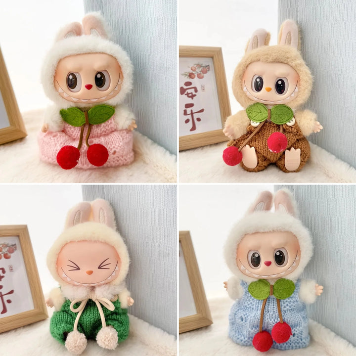 17cm Labubu Idol Doll Plush Doll Hand Hook Knitted Strap Skirt Pants No Doll Clothing Accessories Korean Kpop Exo Girl Gift