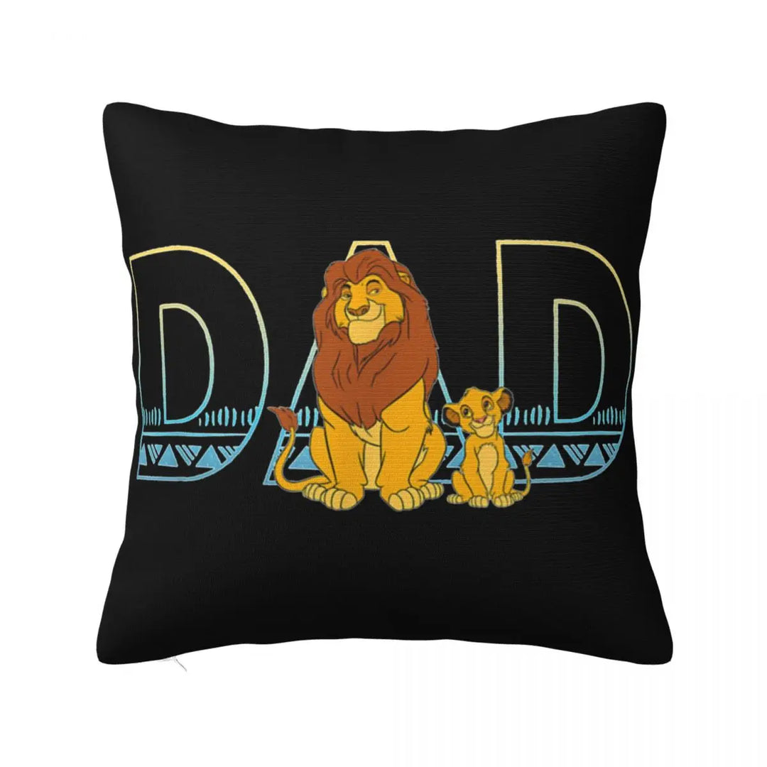 The Lion King Simba Mufasa Dad Pillowcase Polyester Cushion Cover Decorative Pillow Case Cover Home Square 45X45cm