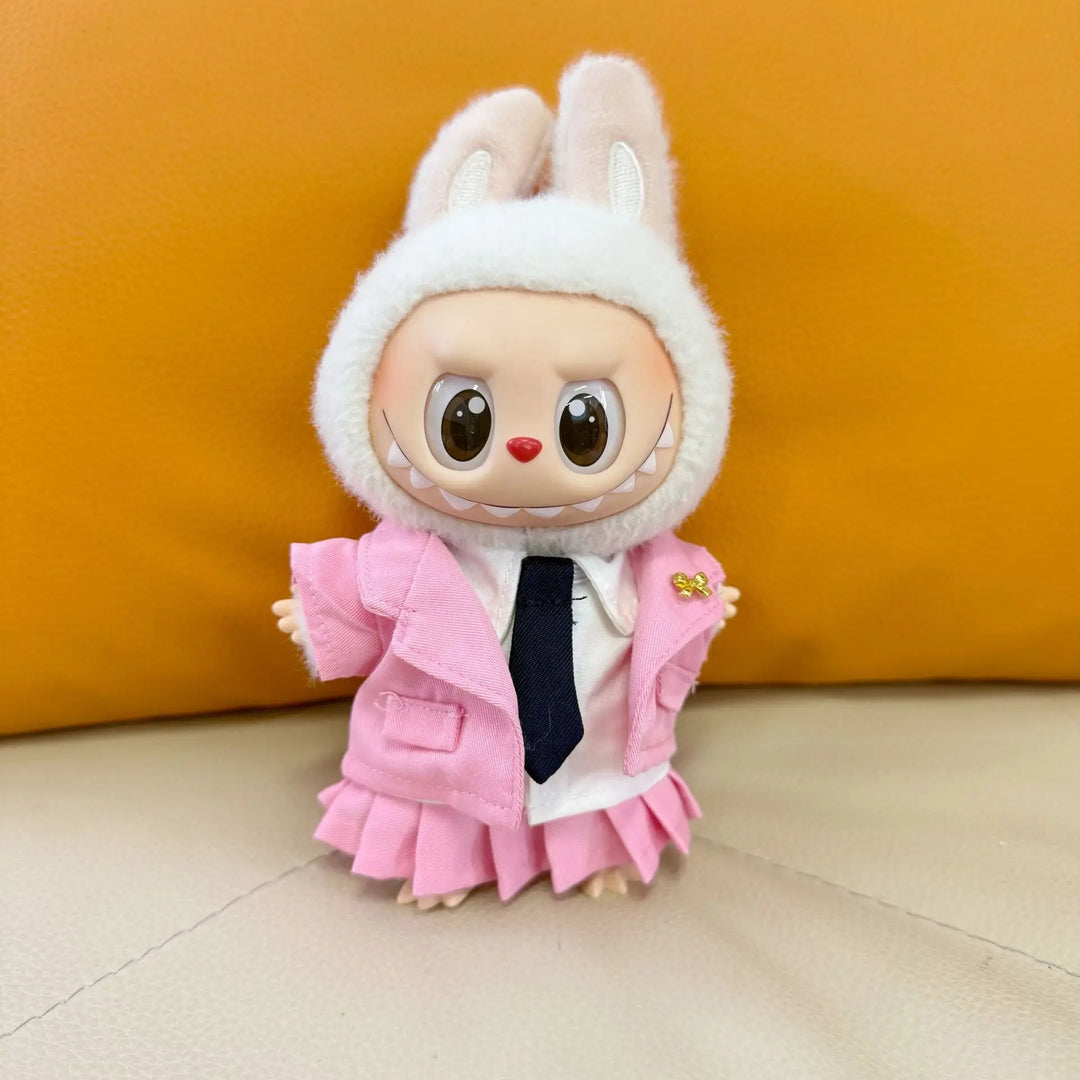 Labubu Doll III Clothes Uniform Set School Wear 15/17cm Plush Doll'S Clothes Labubu I II Idol Dolls Sitting Party Accessories