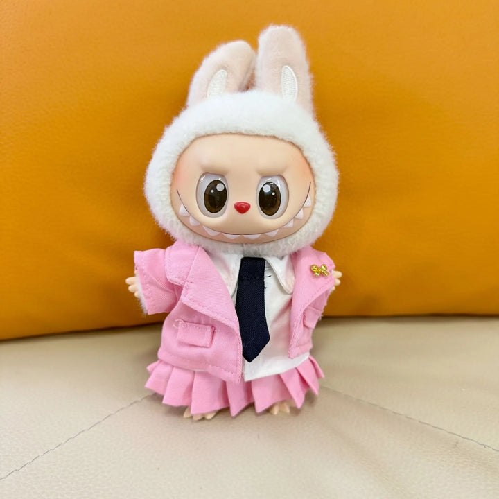 Labubu Doll III Clothes Uniform Set School Wear 15/17cm Plush Doll'S Clothes Labubu I II Idol Dolls Sitting Party Accessories