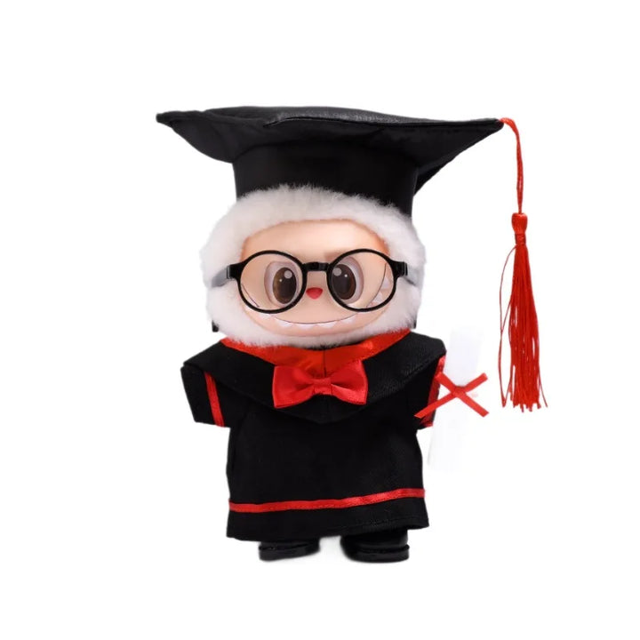 Labubu Doll Clothes Graduation Bachelor's Robe Set 15/17cm Plush Doll'S Clothes Labubu I II Idol Dolls Sitting Party Accessories