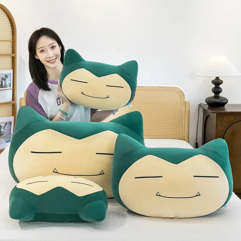 35-55cm Pokemon Anime Snorlax Plush Toy Pillow Cute Cartoon Snorlax Doll Huge Car Cushion Sleep Pillow for Kids Birthday Gift