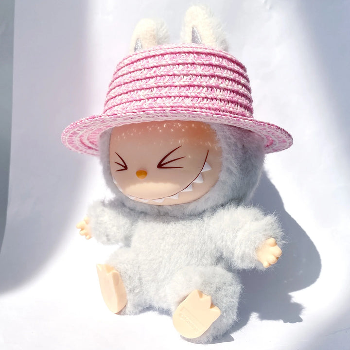 15cm/17cm Rab Doll Hat Headwear Leaky Ears Straw Hat Accessories Lace Wave Sunshade Hat Cute Hat Dressing