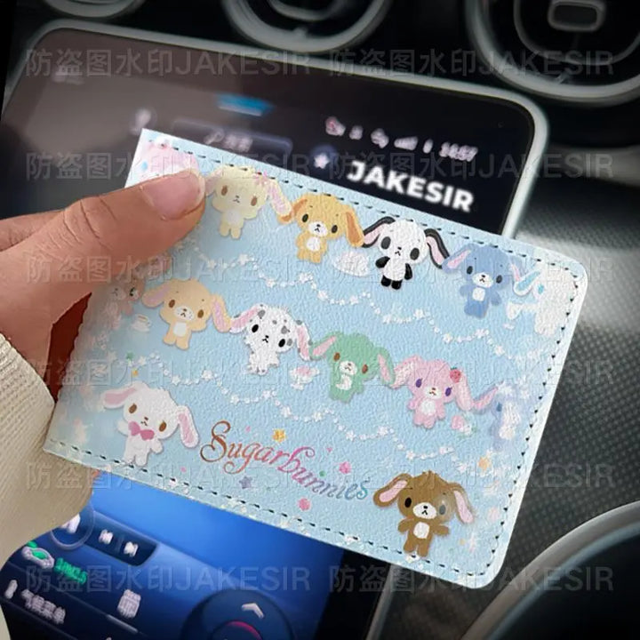 Kawaii Sugarbunnies Driver'S License Protective Leather Cover Cartoon Cute Id Card Sleeve Anti Loss Wear-Resistant Girls Gifts