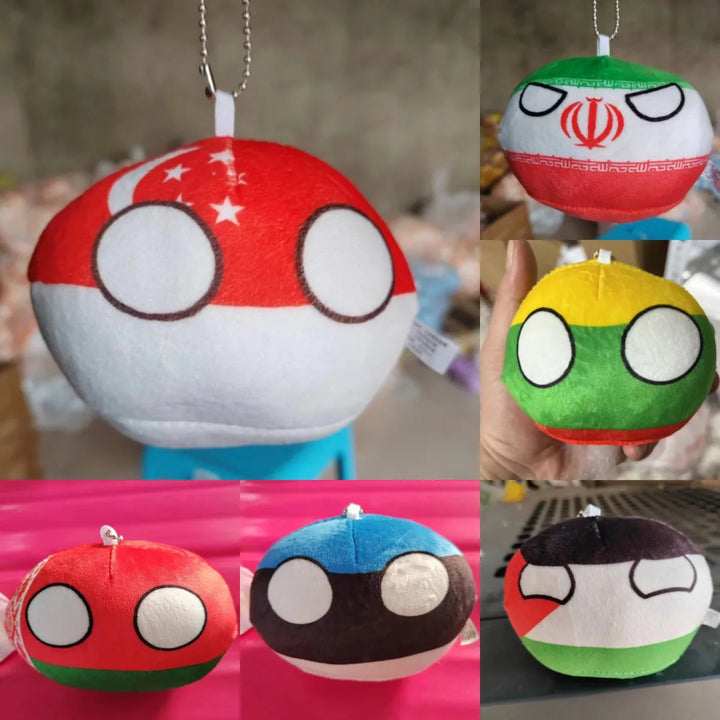 10cm Country Ball Singapore Plush Toy Polandball Pendant 70 styles Country Balls Countryball Stuffed Doll Toy Xmas Gift for Kids