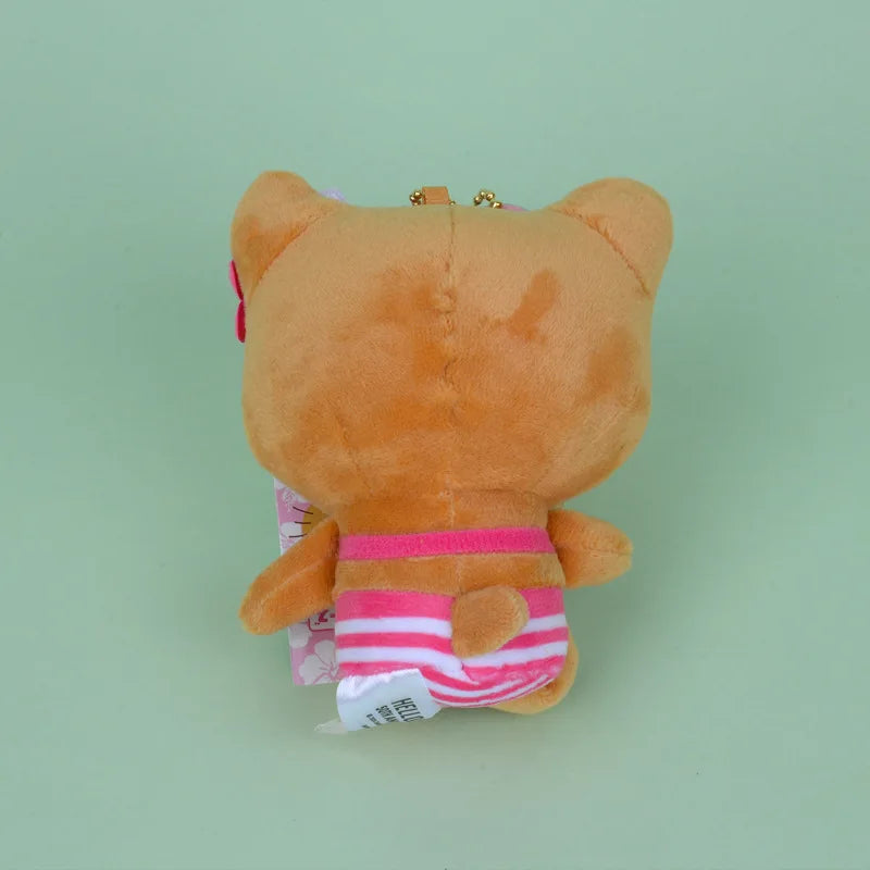 Sanrio Hello Kitty Kawaii Black Skin Sunglasses Bikini Plush Toys Backpack Pendant Cartoon Keychain Doll Girls Decoration Gift