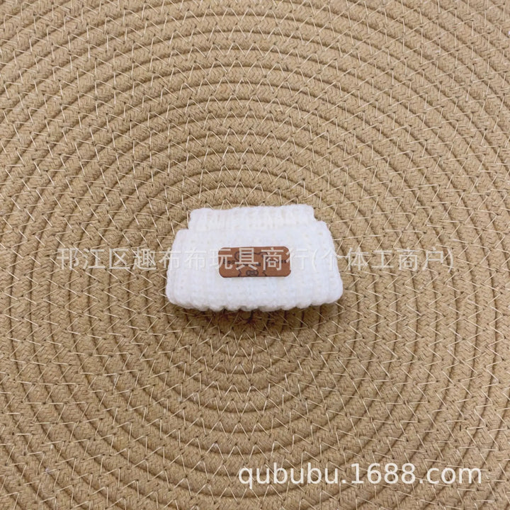 Clothes For Labubu Dolls 15/17cm For Labubu Sitting Party 1st 2nd 3rd Gen Knitted Hat & Pouch Accessories Apparel