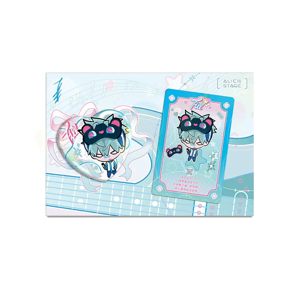 Official Anime Alien Stage Till Ivan Luka Sua Mizi Hyuna Cosplay Heart-Shaped Laser Badge Cartoon Card Emblem Cards Gift Toys