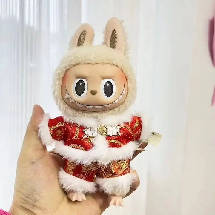 Cute Xmas Clothes for 15cm Labubu Idol Dolls New Year Plush Doll'S Clothes Hoodie Clothing Accessories Korea Kpop Exo Outfit