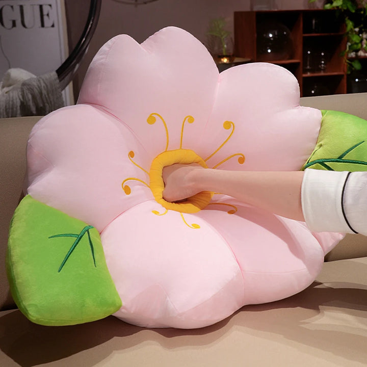 Cozy Flower Sofa Cushion Pink Sakura Shaped Floor Mat Office Home Decorative Comfortable Sakura Pillow Relocation Gifts Friends