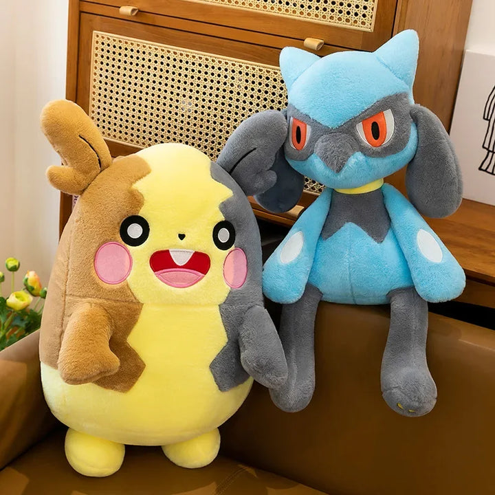 40/80cm Riolu Pokemon Pillow Doll Lucario Huge Plush Pokémon Plushie Anime Stuffed Toys Morpeko Birthday Soft Gift for Children