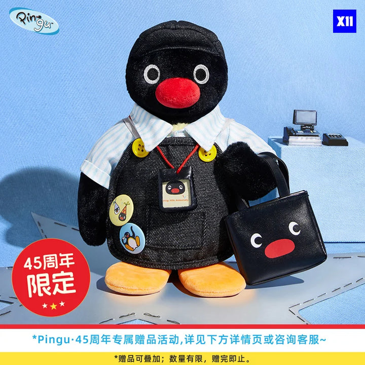 New Genuine Pingu 45th Anniversary Transforming Smart Store Manager Plush Toy Penguin Doll Pingu Stuffed Toy Ornament Gift Toy