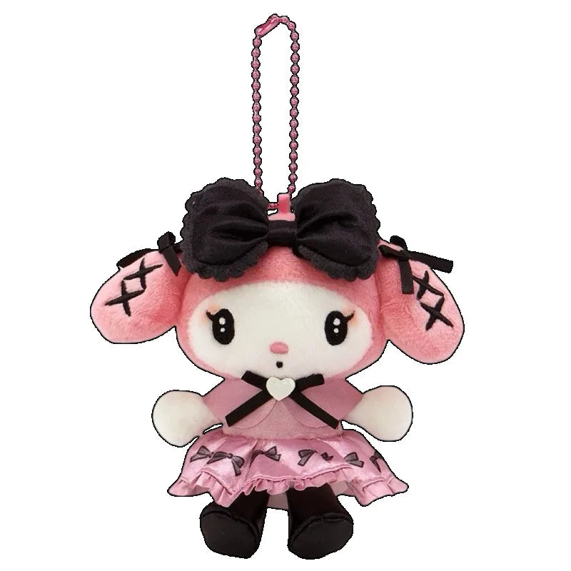 Cartoon My Melody Kawaii Lolita Doll Sweet White Strawberry Plush Toy Keychain 50Th Anniversary Bag Decoration Pendant Gifts