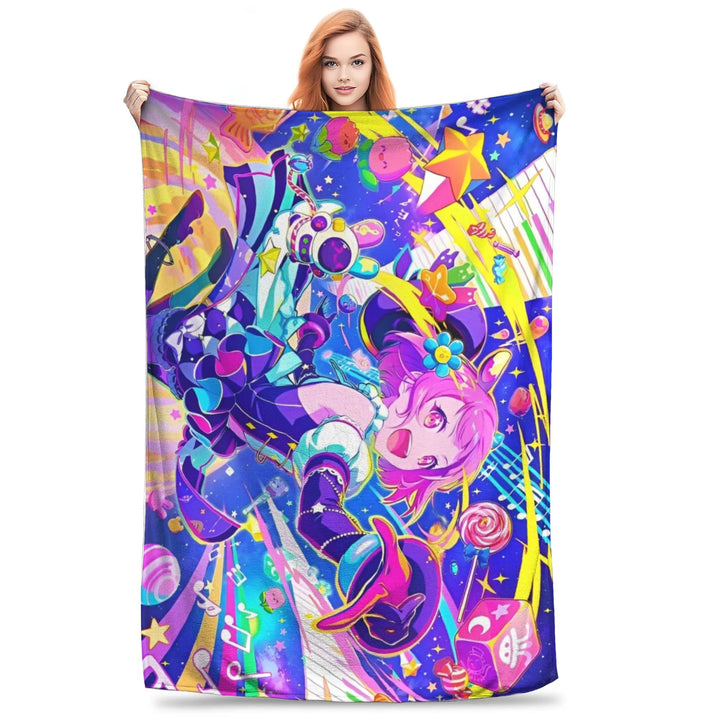 Project Sekai Fleece Blankets  Awesome Throw Blankets for Home Hotel Sofa  125*100cm Quilt