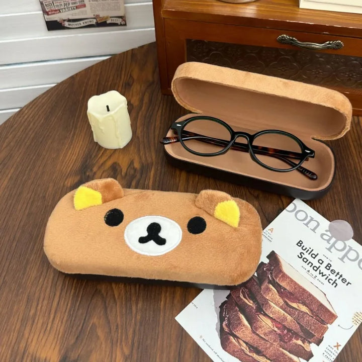 Cute Rilakkuma Plush Glasses Box Sunglasses Protection Box Anti-fall and Pressure Storage Box for Boys and Girls Holiday Gifts