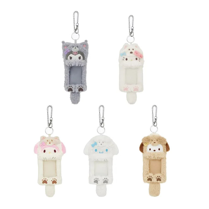 Kawaii Sanrio Kuromi My Melody Cartoon Plush Card Set Cinnamoroll Id Card Set Keychain Decoration Creative Couple Pendant Gift