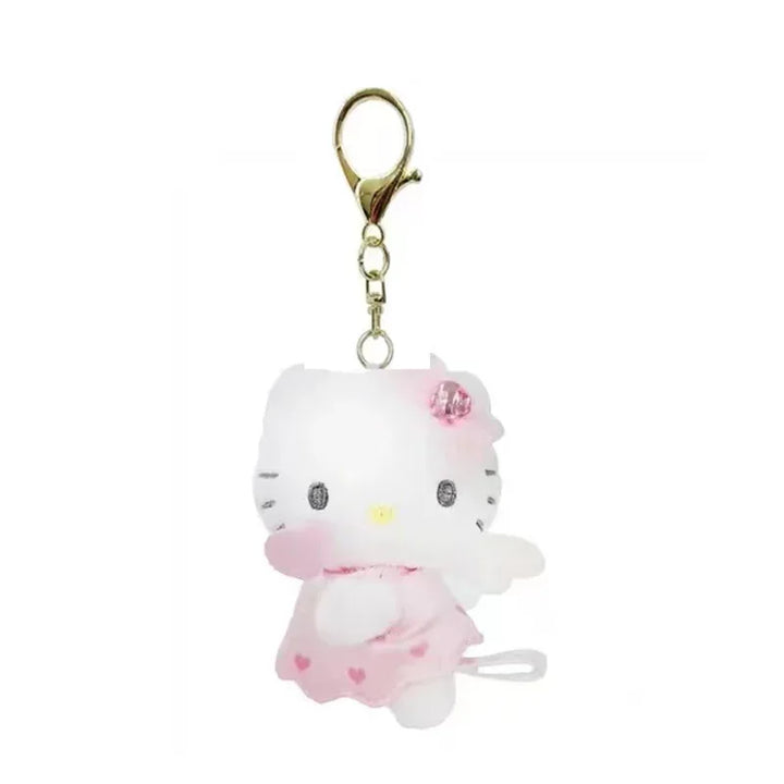 Sanrio Hello Kitty Angel Nurse Plush Toys Kawaii Telescopic Keychain Backpack Pendant Accessories Girls Festival Theme Gifts
