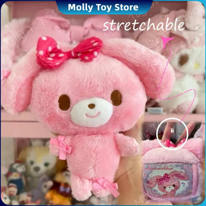 Kawaii Sanrio Sugarbunnies Plush Zero Wallet Mini Stretchable Storage Bag Card Pen Storage Bag For Kids Schoolbag Pendant Bag