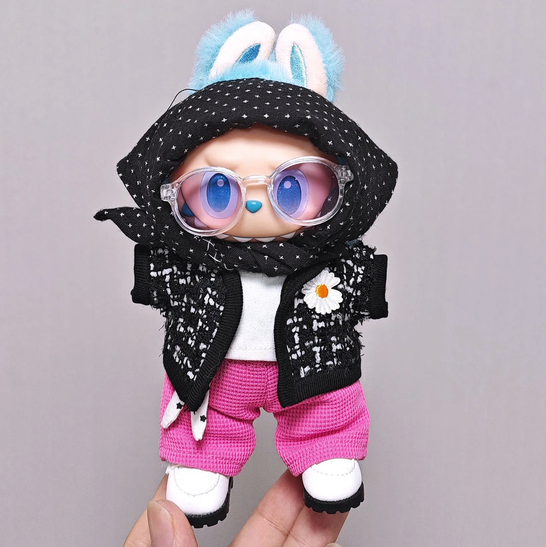 Clothes for Labubu GD-Inspired Airport Style Outfit Scarf Detail + Chic Classic Set Fashionable Doll Clothes for Plush & Pendant