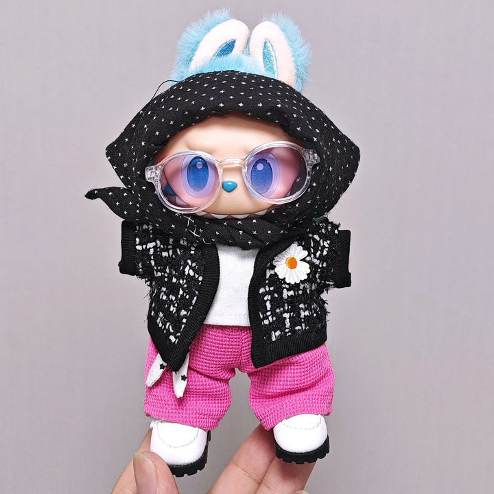 Clothes for Labubu GD-Inspired Airport Style Outfit Scarf Detail + Chic Classic Set Fashionable Doll Clothes for Plush & Pendant