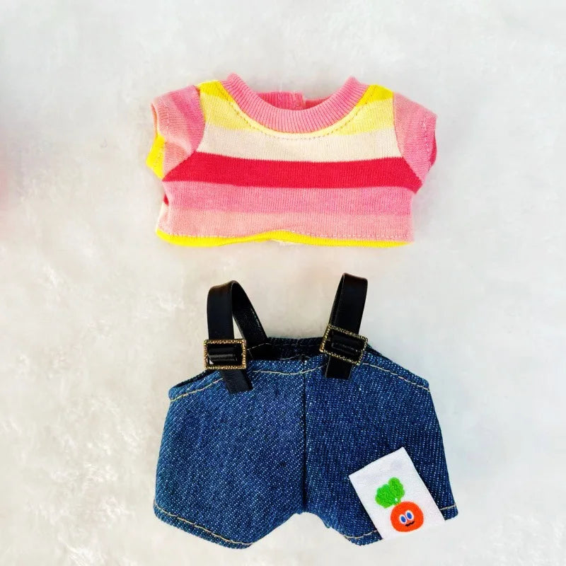 Doll Clothes Only for 15/17cm Vinyl Labubu I II III Mayday Tour Concert Outfit Set Macaron Charm Compatible Kpop Concert Fashion