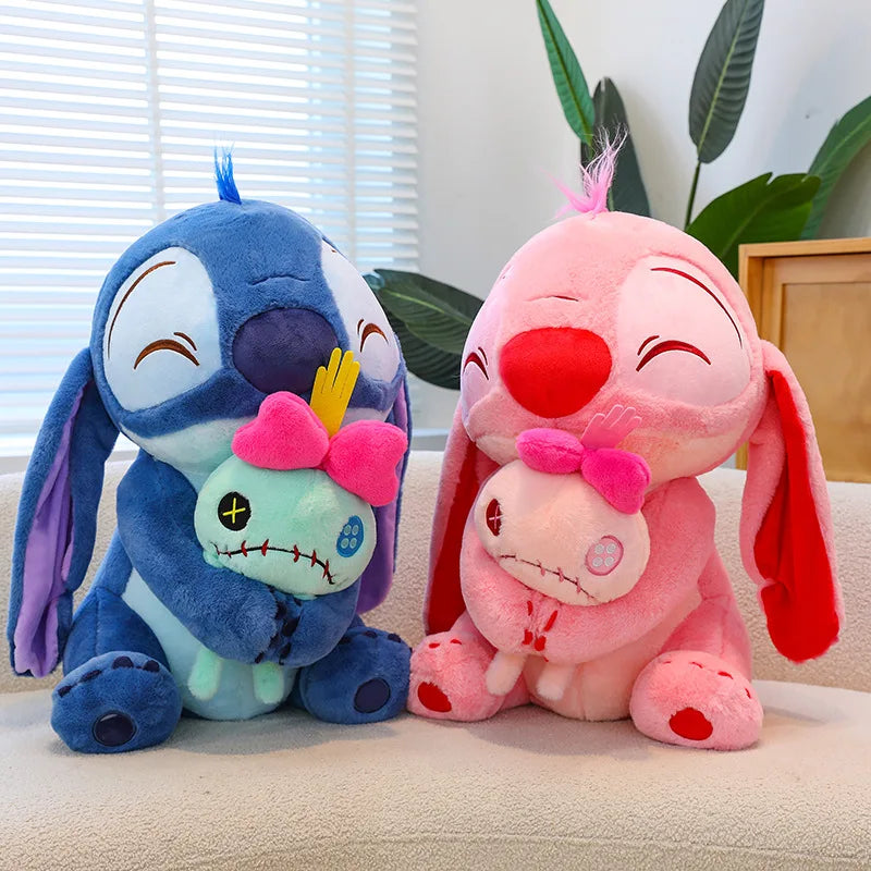 45-60cm Disney Lilo & Stitch Doll Scrump Cartoon Pink Angel Plush Toy Cute Anime Soft Stuffed Kawaii Children's Birthday Gift