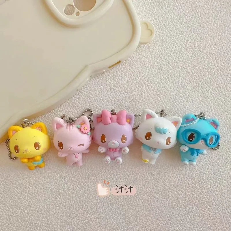 5 Pcs Cartoon Mewkledreamy‌ Pendant Keychain Backpack Cute Cat Pendant Decoration Children Toy Keychain Friends Christmas Gift