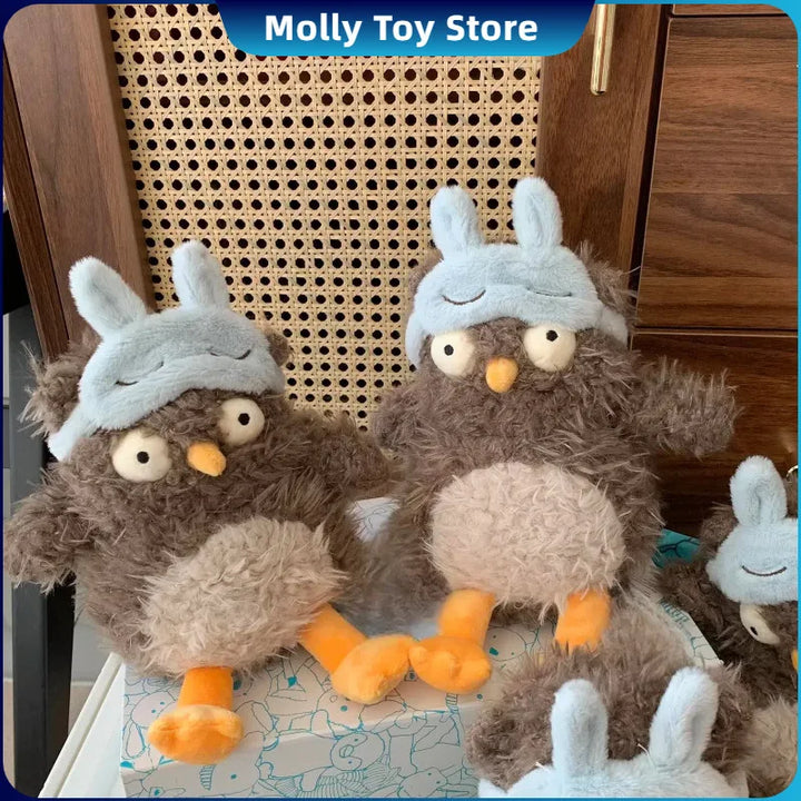 New Apricott Lamb 20cm Audrey Eye Mask Owl Doll Plush Doll Cute Holiday Gift Cat And Dog Interactive Toys Home Decoration