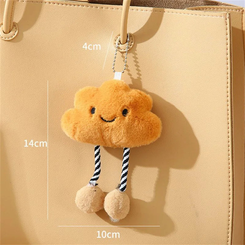 1Pcs Cute Plush White Cloud Stuffed Doll Toy Pendant Keychain Backpack Hangings Charms Car Keyring Decoration Gifts