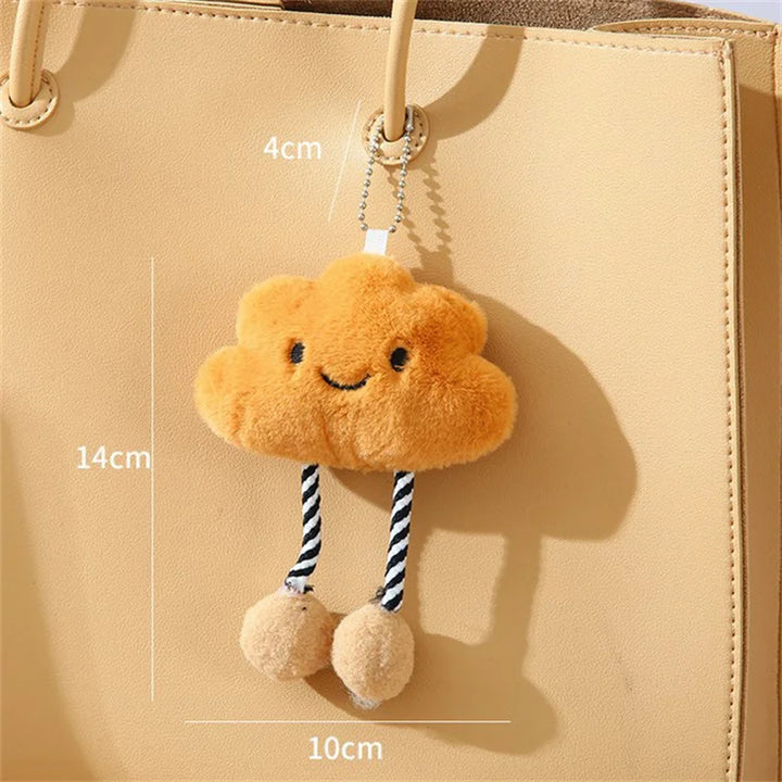 1Pcs Cute Plush White Cloud Stuffed Doll Toy Pendant Keychain Backpack Hangings Charms Car Keyring Decoration Gifts