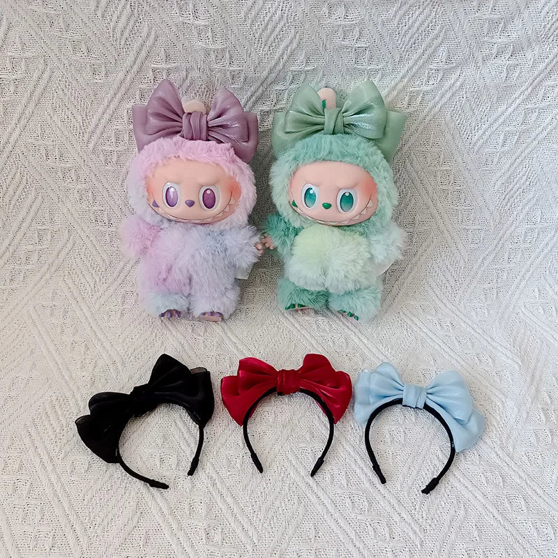 15/17cm Labubu I II III Doll Replacement Clothes Bow Hairband Fashion Suit for Ropa all 17cm Plush Doll Labubu Accessories