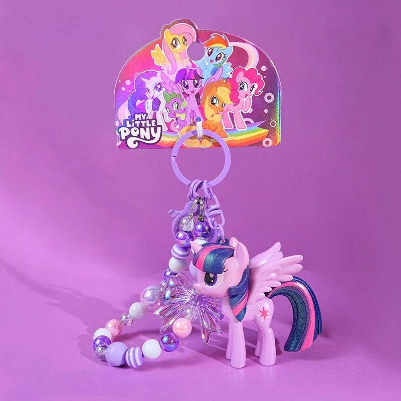 Cute Cartoon My Little Pony: Friendship Is Magic Keychain Backpack Pendant Decoration Exquisite Beaded Keychain Christmas Gift