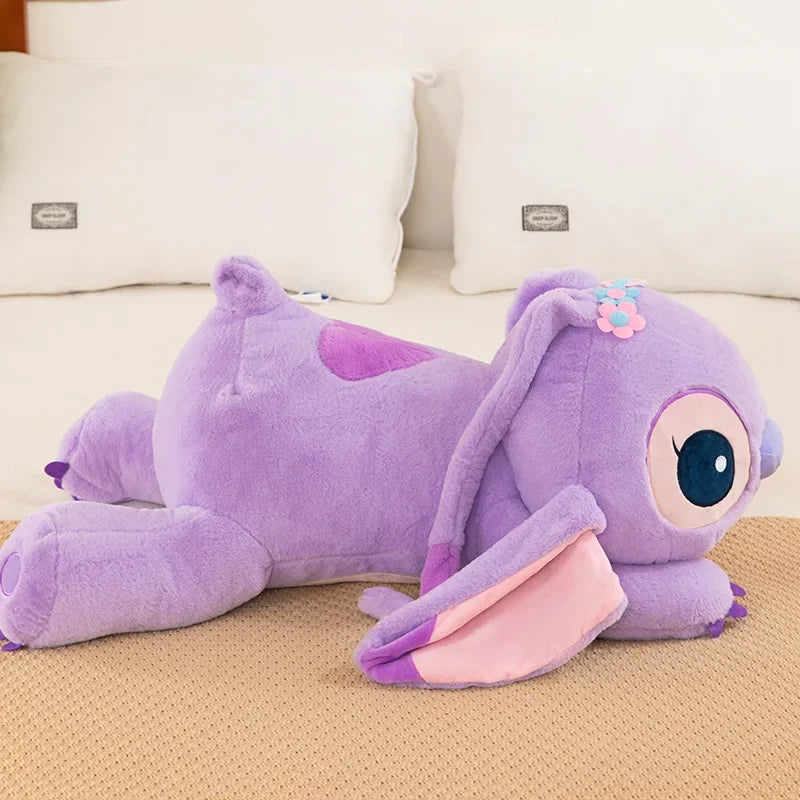 Lilo and Stitch Disney Plush Toys Prone Cute 55/80cm Anime Stich Doll Stuffed Plushie Angel Pillow Soft Gift for Children Kawaii