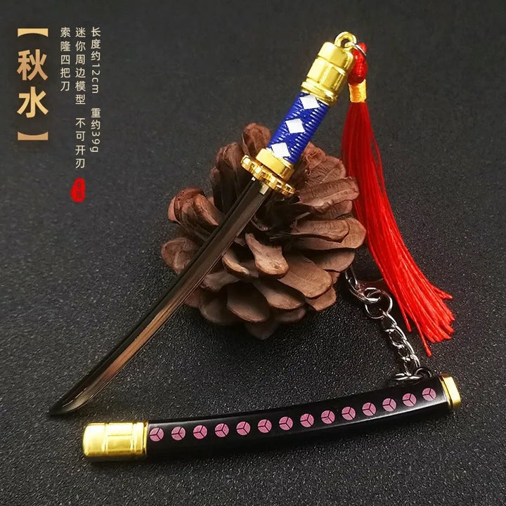 Mini Sword With Sheath China Ancient Sword Zinc Alloy Tang Hengdao Han Sword Weapon Model Keychain Pendant Cosplay Accessories